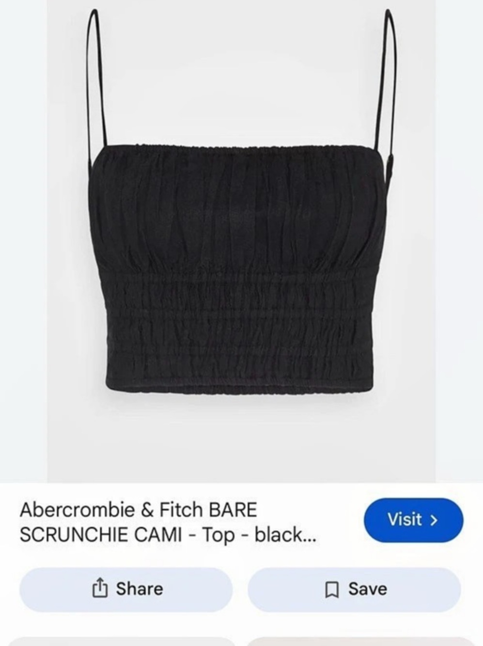 Abercrombie & Fitch Bare Scrunchie Cami Scrunchie Cami in Black Size Small Like
